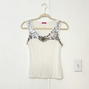 White y2k sleeveless tank top